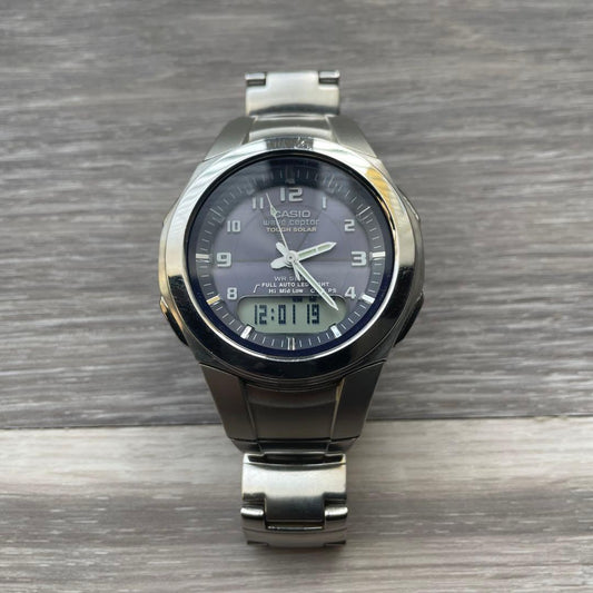 CASIO Wave Ceptor TQS-XXXX Solar Men's Watch — Japanese