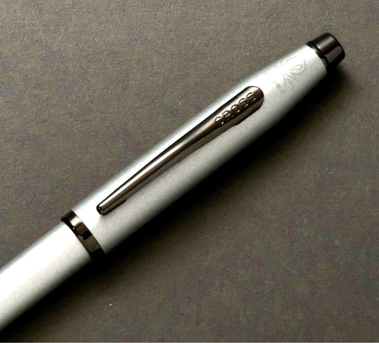 Cross 5032 Silver and Black Ballpoint Pen with twist mechanism and original case