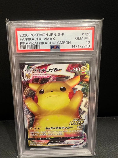 PSA 10 Pokemon Pikachu VMAX — 123/S-P — Japanese