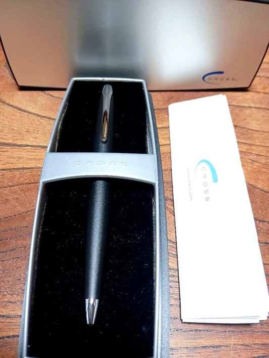 Cross ATX black brass ballpoint pen with dedicated case imported from Japan