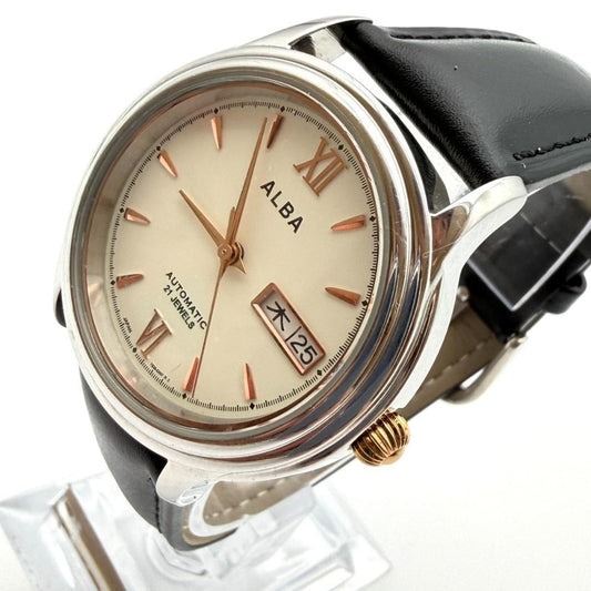 SEIKO Alba Automatic Day-Date Men's Watch — Japanese