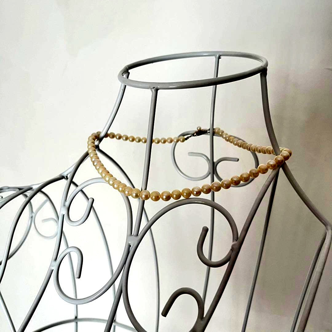 Baby Pearl silver Akoya pearl necklace with 5-6mm pearls and approximately 40cm neck circumference