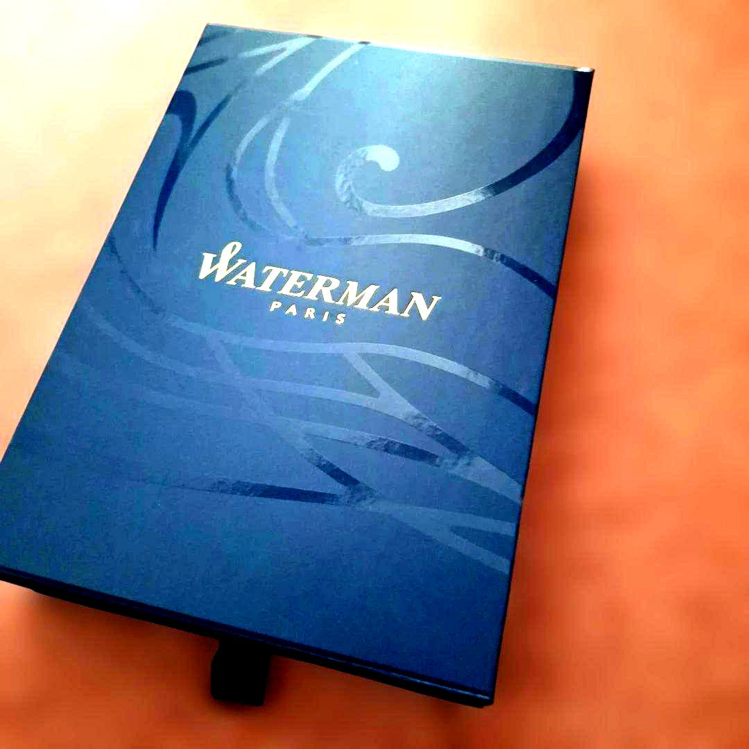 WATERMAN black ballpoint pen with a sleek design and included protective case