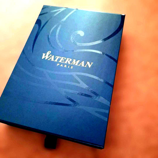 WATERMAN black ballpoint pen with a sleek design and included protective case