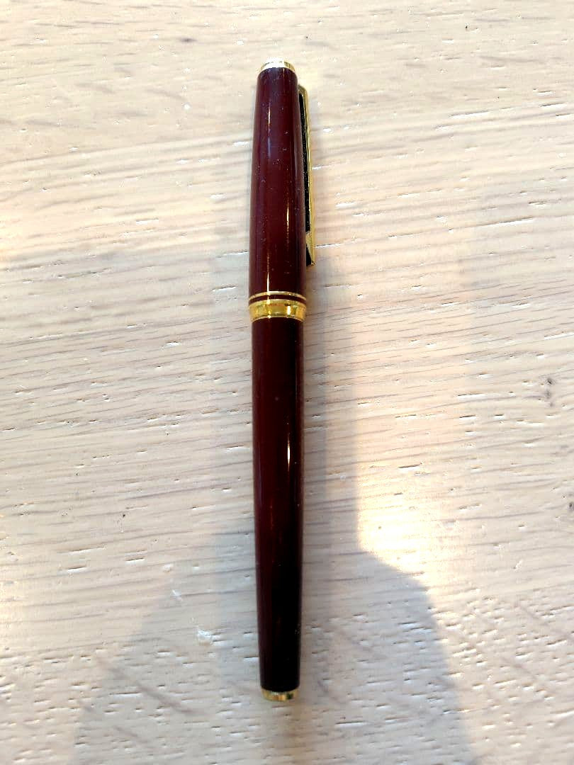 14K 585 PILOT Fountain Pen in red with 14 karat nib and blue ink