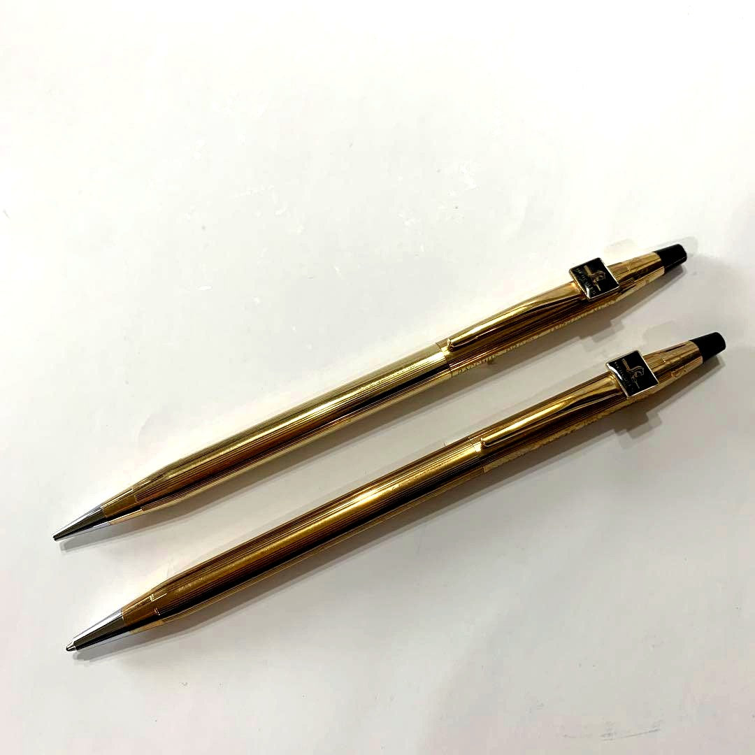 Cross vintage 1980s USA made 10KT gold filled mechanical pencil and ballpoint pen set