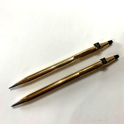 Cross vintage 1980s USA made 10KT gold filled mechanical pencil and ballpoint pen set