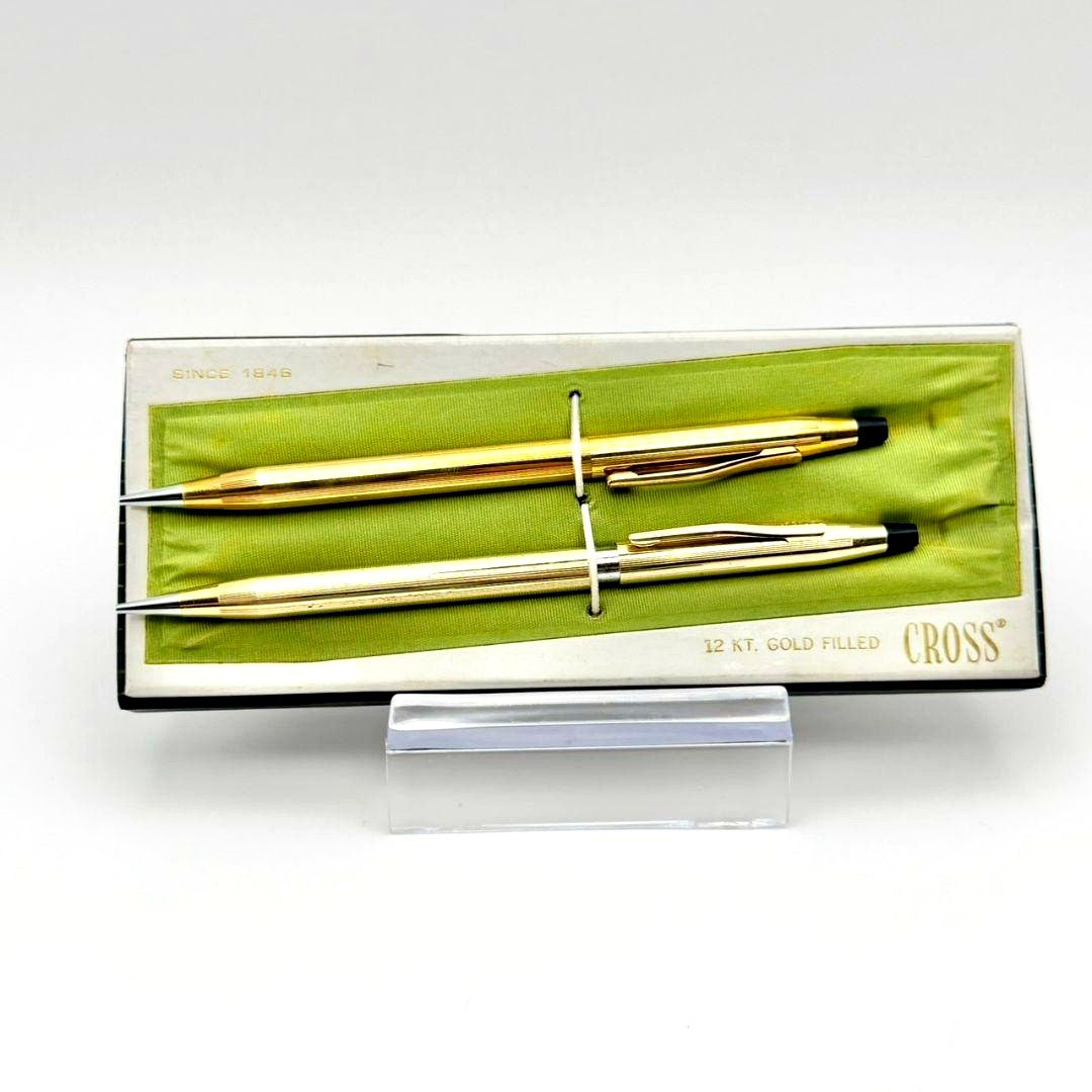 Cross 12KT Gold Filled Pen Set #53032 with gold color and dedicated case, Japan Import