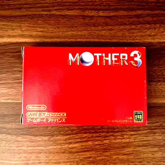 Mother 3 game cartridge for Game Boy Advance with RPG packaging