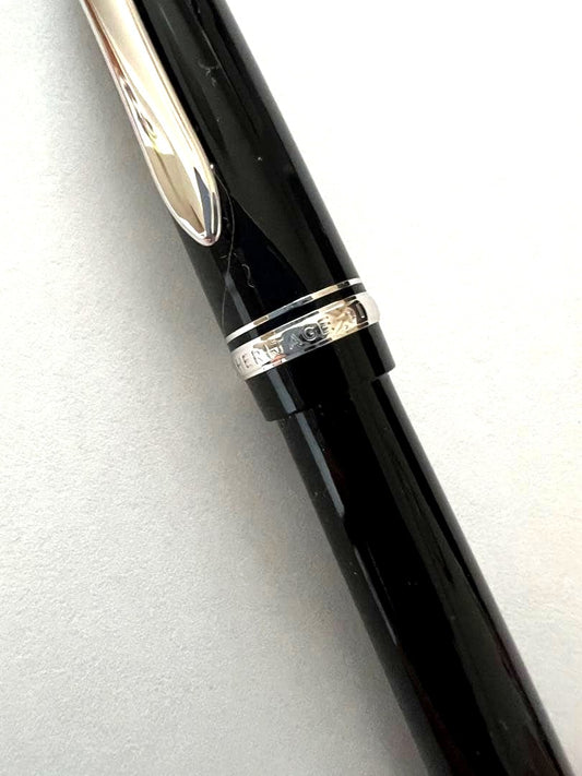 PILOT Heritage ballpoint pen in black resin and metal body shown closed