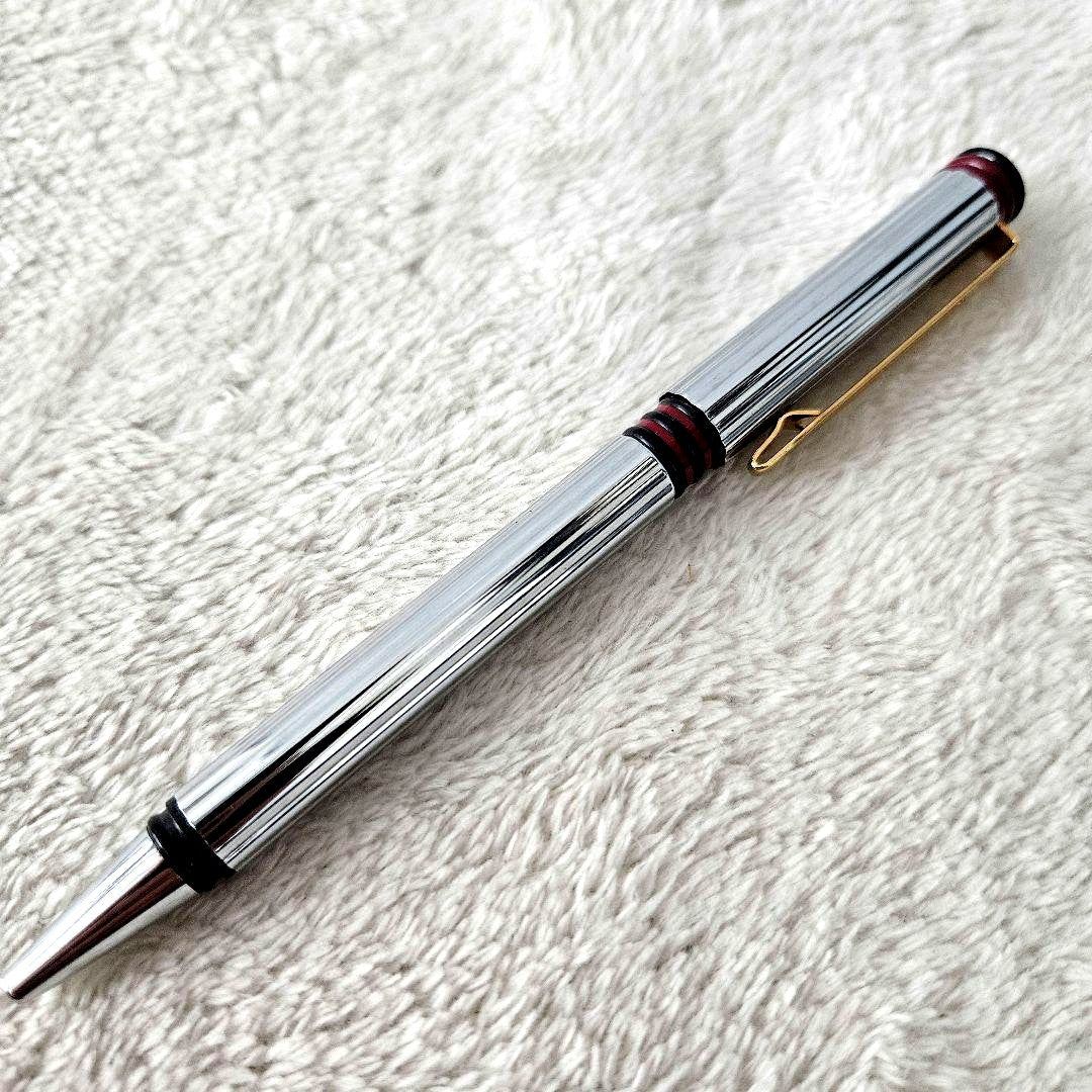 Waterman Forum Agora ballpoint pen in silver with red and gold accents