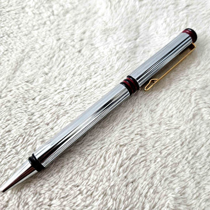 Waterman Forum Agora ballpoint pen in silver with red and gold accents