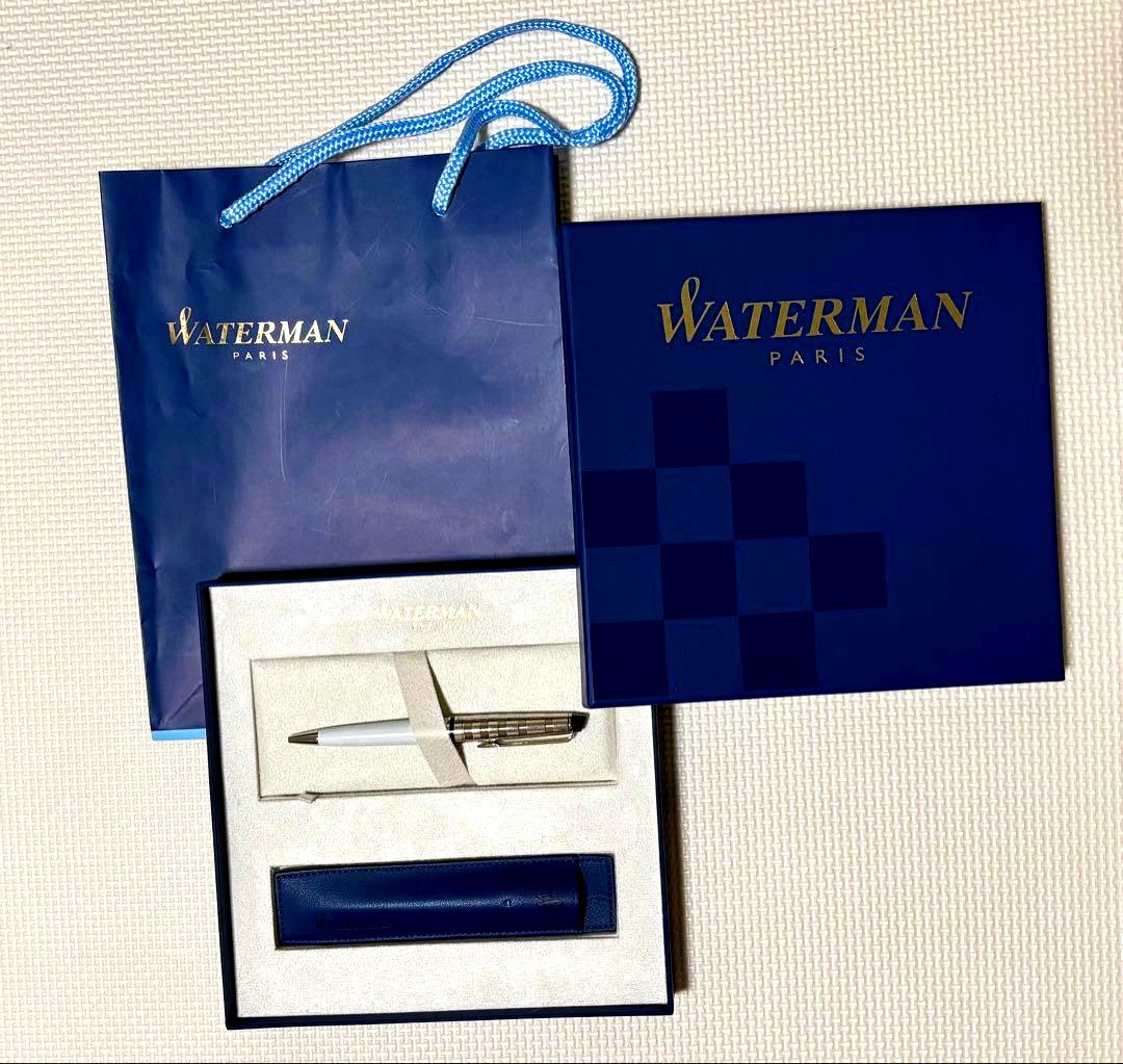 Unused WATERMAN Expert DX White CT ballpoint pen with sleek white and chrome finish