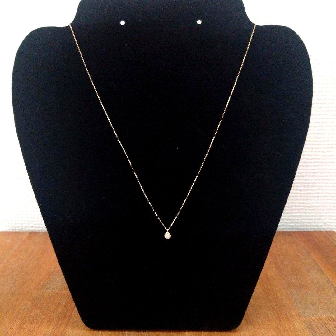 Agete necklace with 10K gold simple pendant, small charm, and 40 cm chain