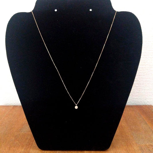 Agete necklace with 10K gold simple pendant, small charm, and 40 cm chain