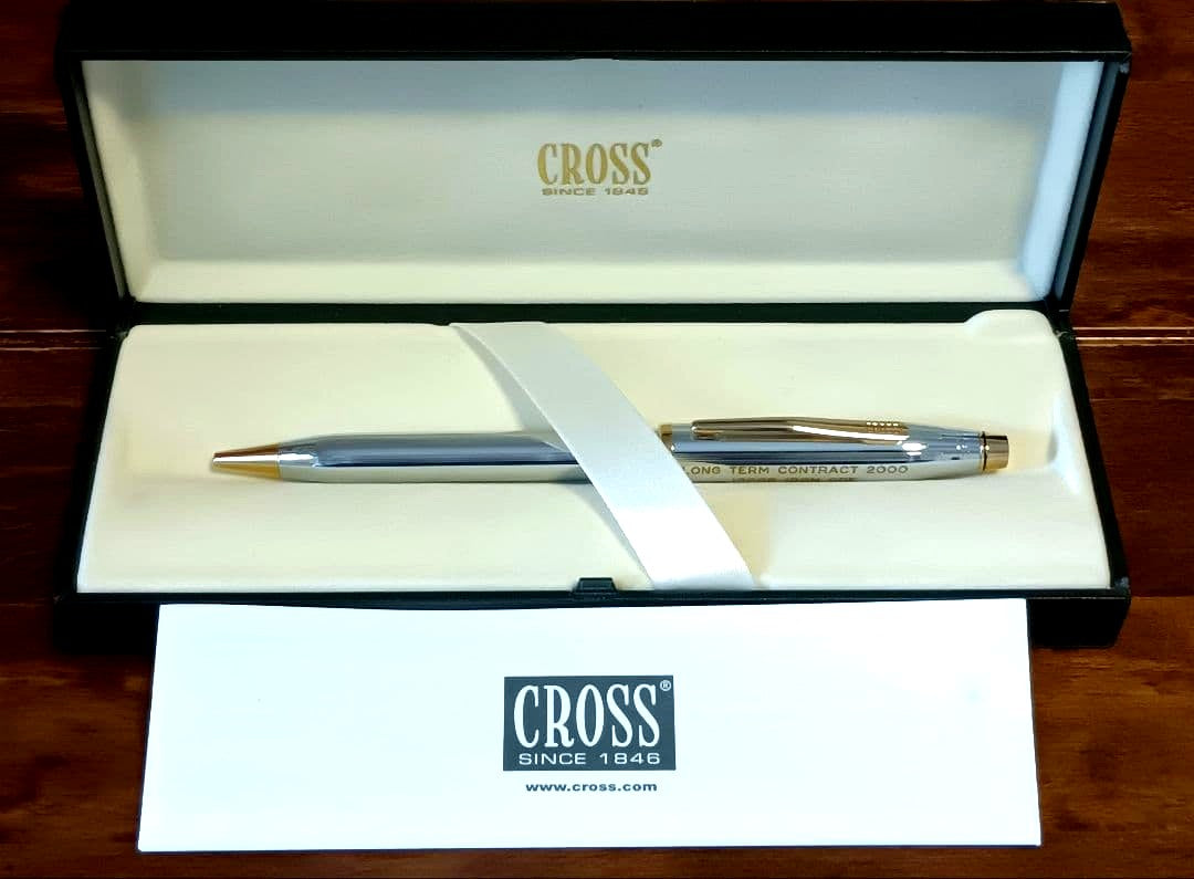 Cross Century II Medalist ballpoint pen N3302WG silver color with blue ink twist mechanism