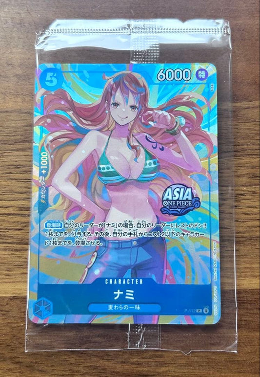 One Piece Nami P-112 limited promotional mini tin pack card from Japan with detailed packaging