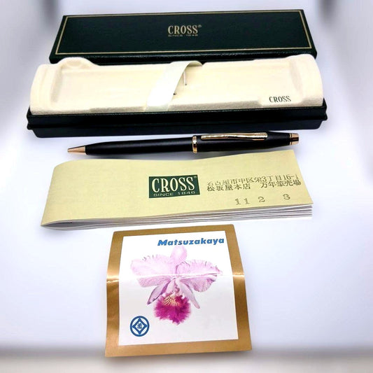 Cross Century Matte Black GTBP Ballpoint Pen in like-new condition with sleek design
