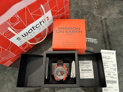 swatch MISSION ON EARTH LAVA OMEGA Men's — Japanese