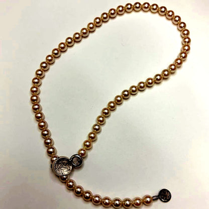 Jewelry Maki Teri Akoya pearl necklace with 7.2mm pearls, 50cm long, featuring silver clasp