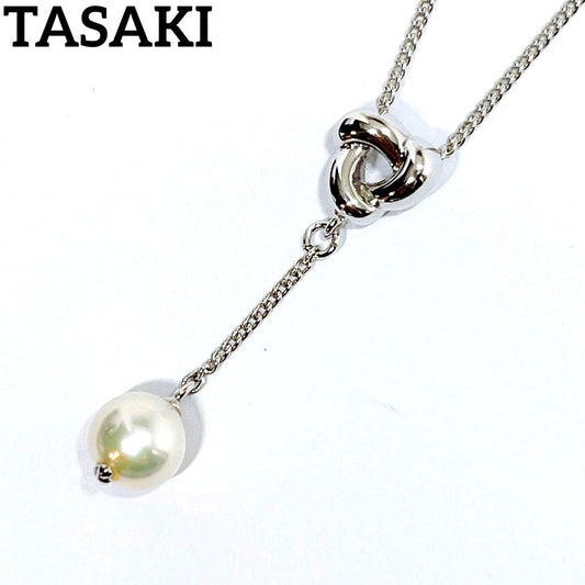 Tasaki Pearl Necklace Noevir featuring 6.7mm pearls on a silver chain 42.5cm long