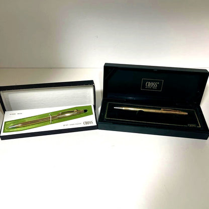 Cross Since1846 ballpoint pen set with 10KT and 12KT gold, imported from Japan, shown together