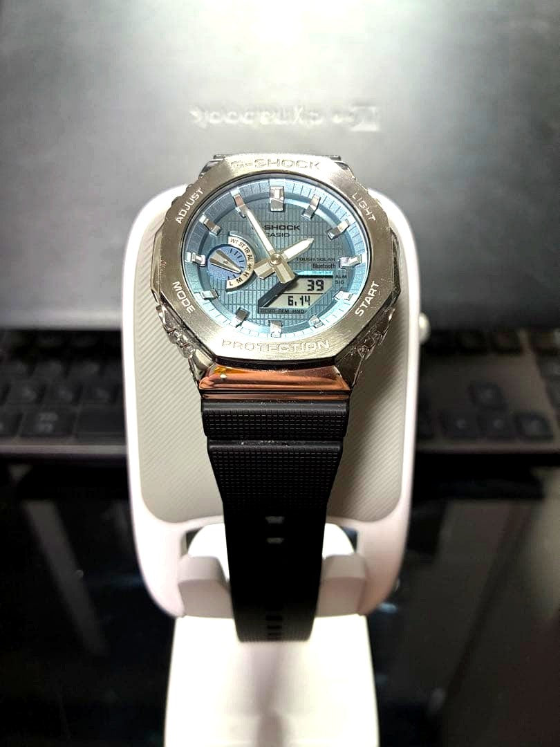 Casio G-Shock GM-B2100 watch with metal bezel and black durable strap in like new condition