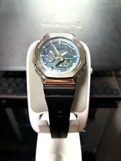 Casio G-Shock GM-B2100 watch with metal bezel and black durable strap in like new condition