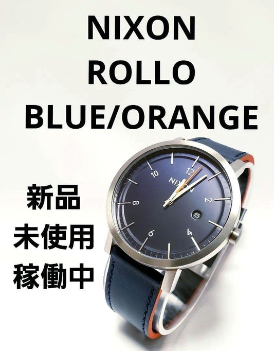 NIXON ROLLO Blue/Orange Quartz Men's Watch — Japanese