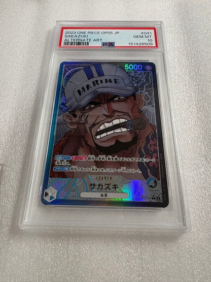 PSA 10 One Piece Sakazuki L — OP05-041 — Japanese