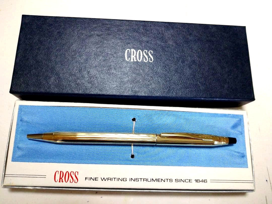 Cross Classic Century 1946 ballpoint pen set with gold and silver 10K gold-plated finish and black ink