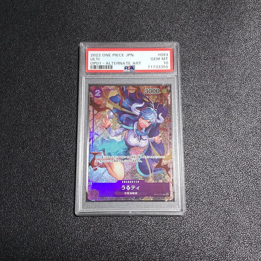 Urtiti PSA10 OP01-093 R Parallel trading card graded PSA 10 with serial number OP01-093