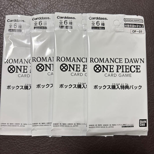 One Piece One Piece Card Romance Dawn Box Purchase Bonus Pack 4 Pack Set Pack — Japanese