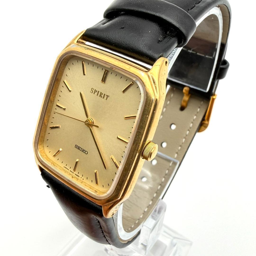 SEIKO SPIRIT SQ Gold Quartz Men's Watch — Japanese