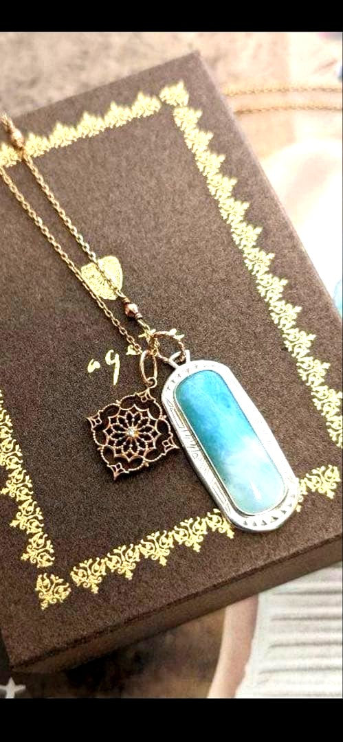 agete Larimar gemstone jewelry in new unused condition with elegant blue stone