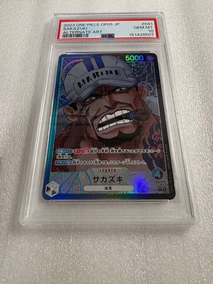 PSA 10 One Piece Sakazuki L — OP05-041 — Japanese