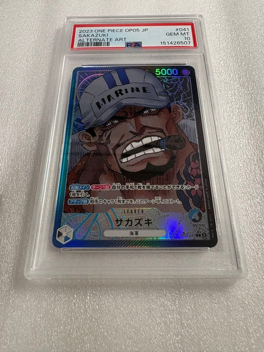 PSA 10 One Piece Sakazuki L — OP05-041 — Japanese