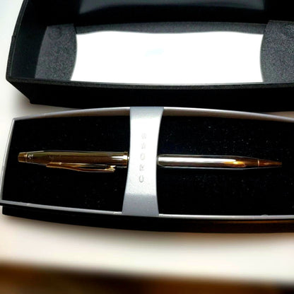 Kuro gold plated Cross ballpoint pen with sleek design showing elegant owner's style