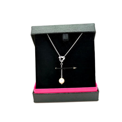 Tasaki pearl necklace with Y-shaped design featuring 6.8mm pearls and a 42.5cm chain