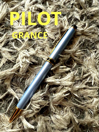 PILOT GRANCE Pearl Blue metal ballpoint pen shown from side angle