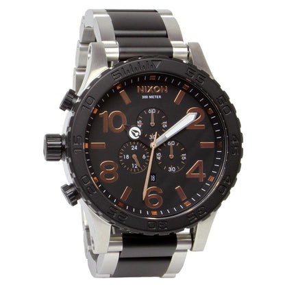 NIXON 51-30 CHRONO BK/ROSE Quartz Men's Watch — Japanese