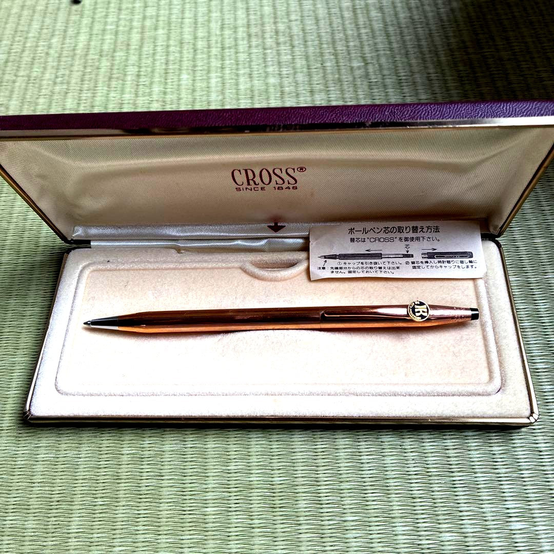 Casio Cross ballpoint pen in rose gold color, used condition, elegant design