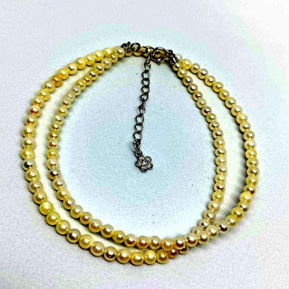 New Akoya Pearl 2.5-3mm baby pearl silver necklace with adjustable chain length up to 42 cm