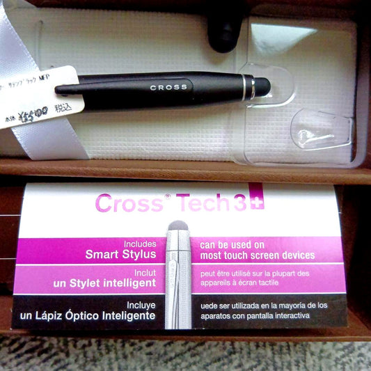 Cross Tech ballpoint pen in satin black matte finish with smart stylus tip