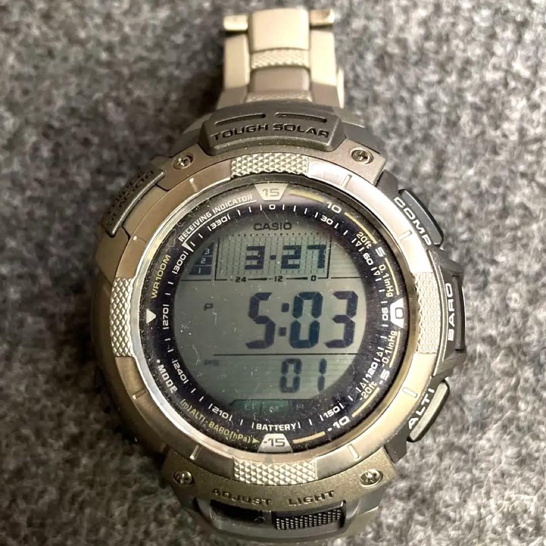 CASIO PAW-1100T Solar Men's Watch — Japanese