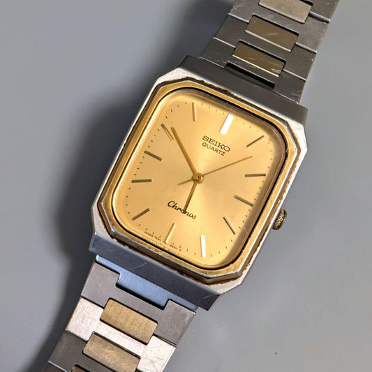 SEIKO クロノス レクタンギュラー Quartz Men's Watch — Japanese