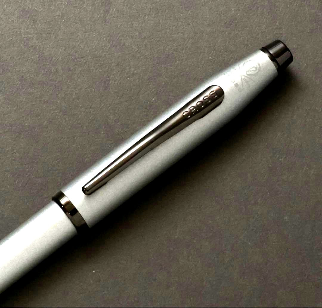 Cross Ballpoint Pen Model 5031 in silver and black with twist mechanism, 5.4 inches long