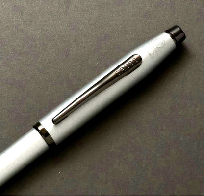 Cross Ballpoint Pen Model 5031 in silver and black with twist mechanism, 5.4 inches long