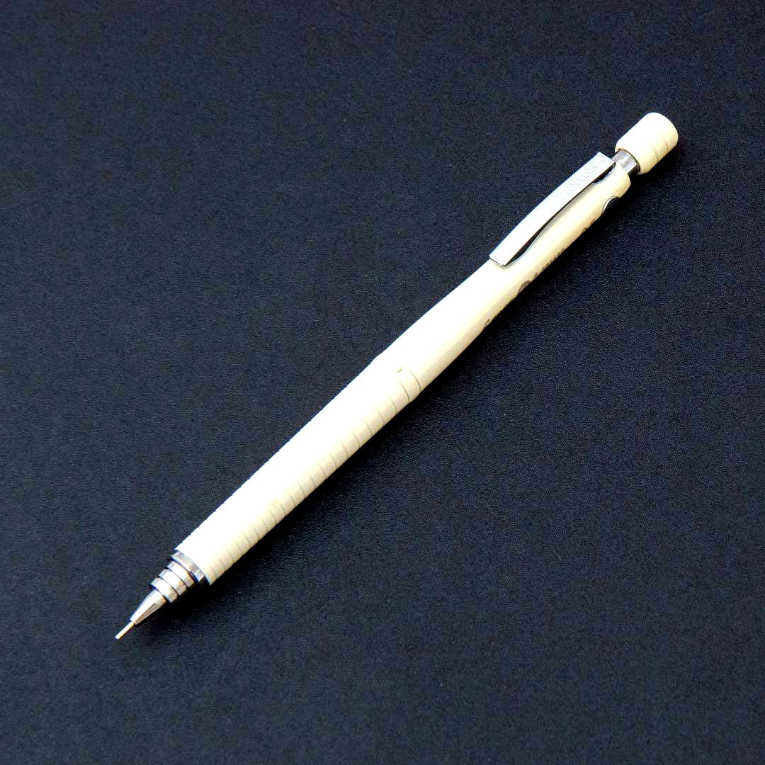 Used Pilot S3 mechanical pencil in ivory color with 0.5mm lead size stored in dark place