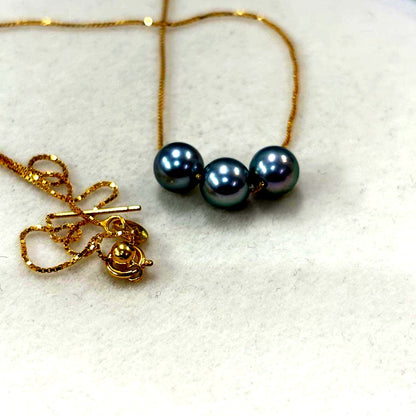 Ise-Shima Ago Bay Akoya Pearl necklace with 6.5mm pearls and 42cm K18 finish chain with slide clasp